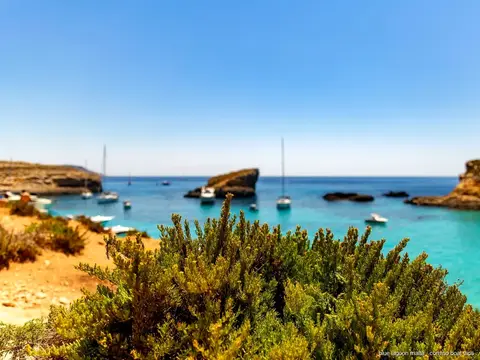 St Mary's Caves on the coast of Comino