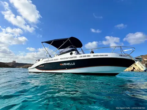Private speedboat crossing between Comino and Gozo